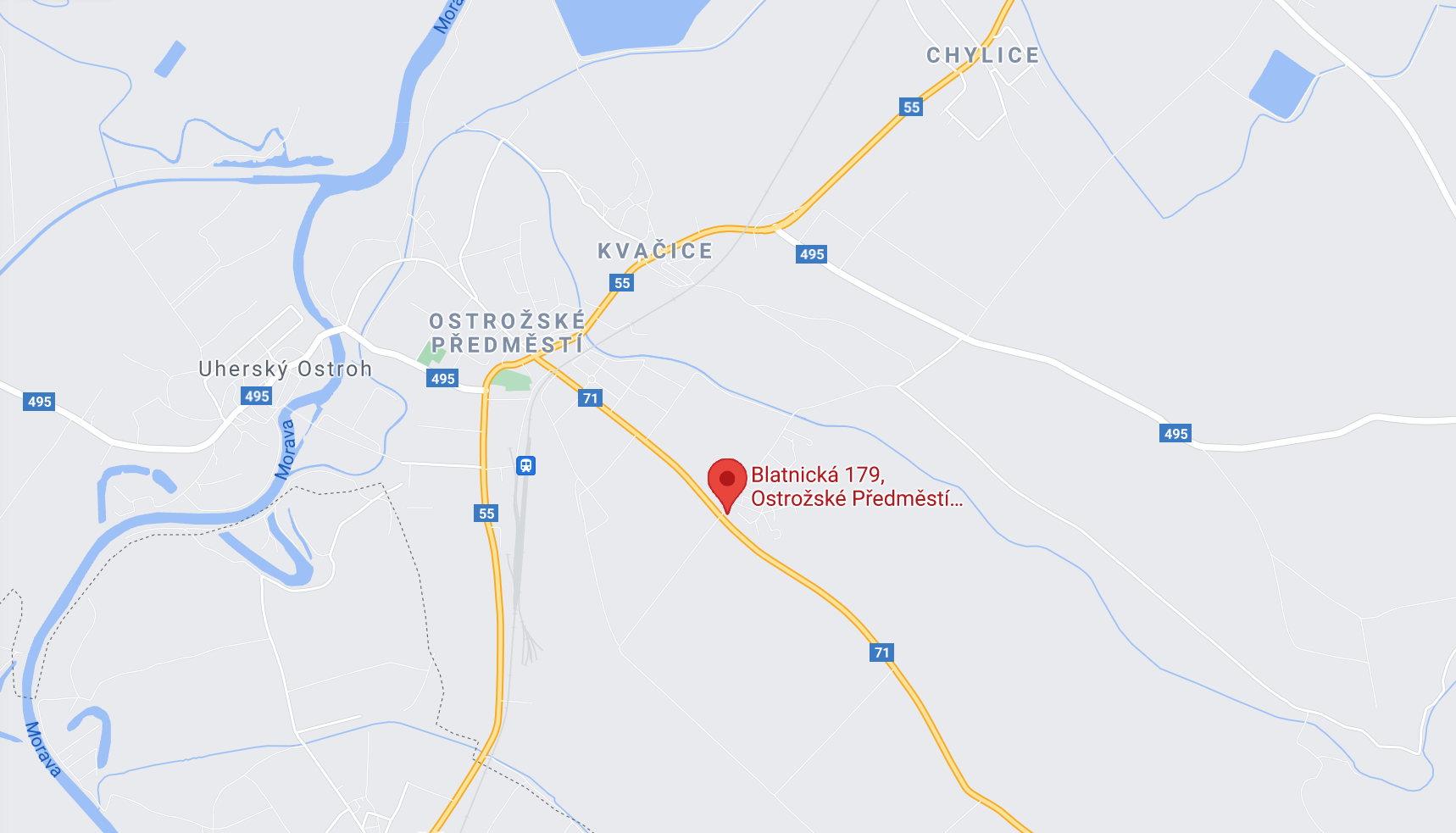 akvária pavlica na mapě